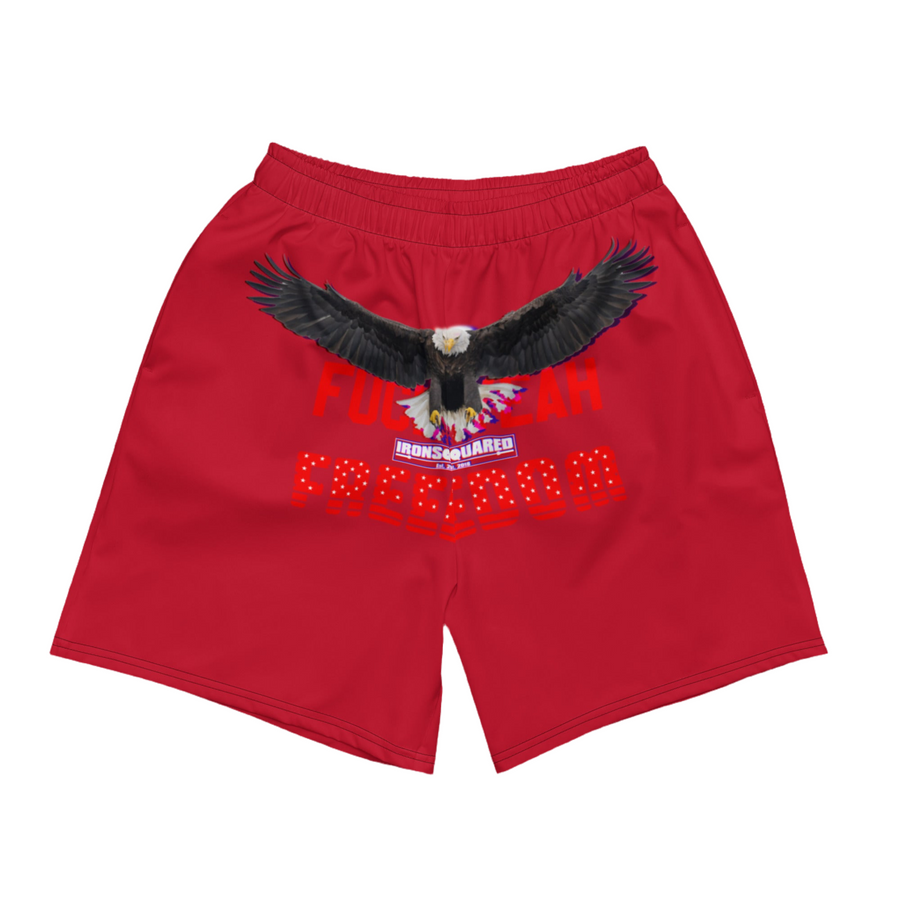FY Freedom Red Shorts — IronSquared shorts, front view