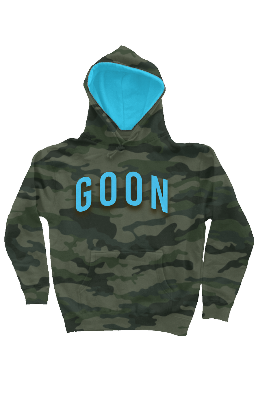 GOON Camo Hoodie — IronSquared hoodie, front view