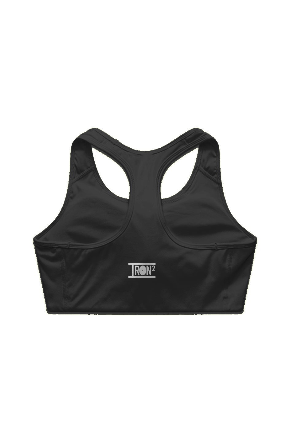 Black ACTIVE BRA TOP — IronSquared women's sports bra, front view