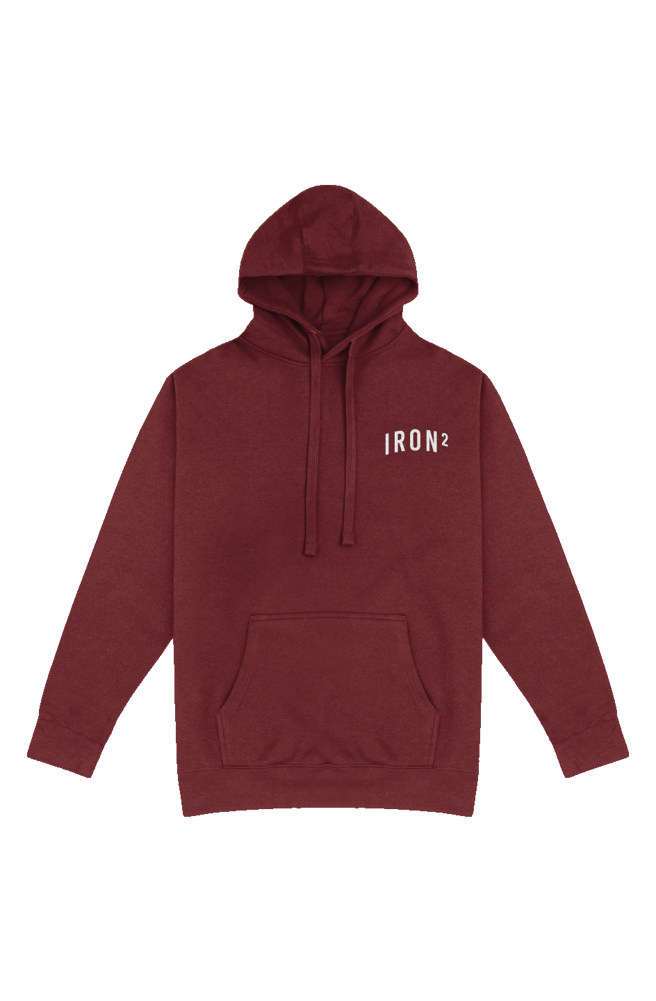 IRON² Sweatsuit Set — Maroon | Heavyweight Hoodie + Joggers — IronSquared sweatsuit set, side view
