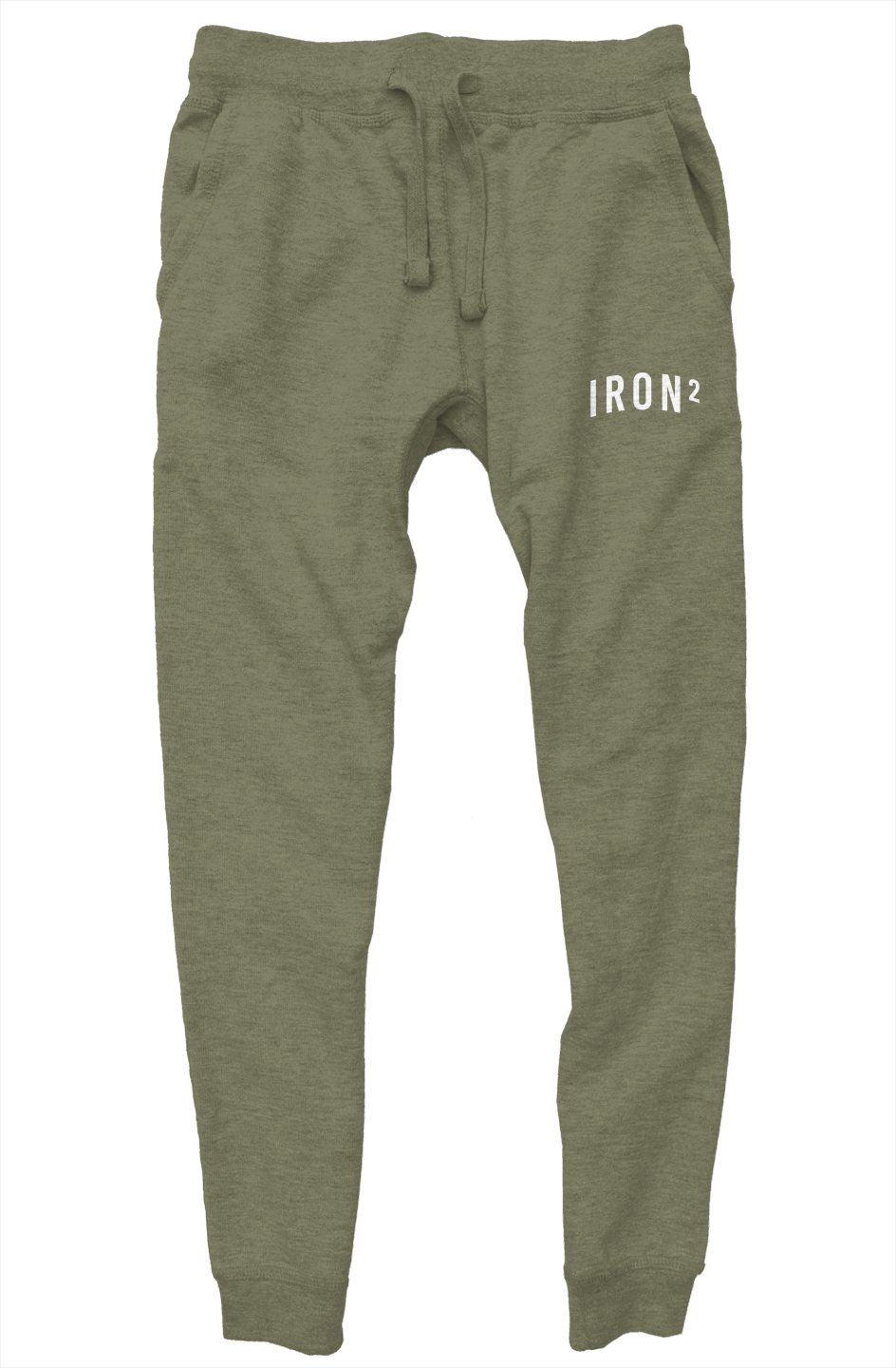 IRON² Sweatsuit Set — OD Green | Heavyweight Hoodie + Joggers — IronSquared sweatsuit set, side view