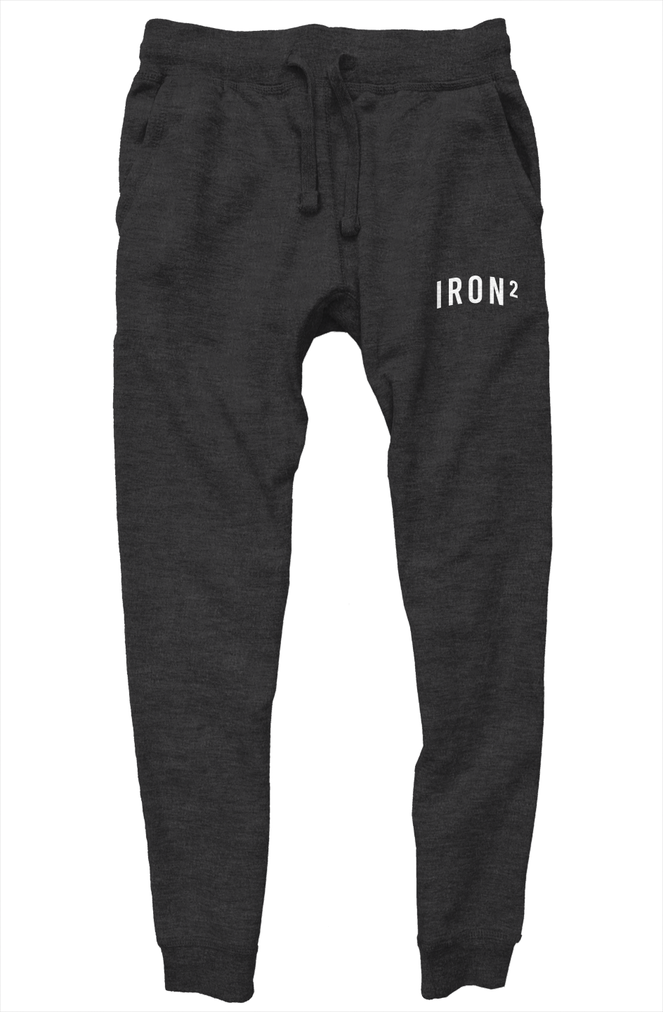 IRON² Sweatsuit Set — Charcoal | Heavyweight Hoodie + Joggers — IronSquared sweatsuit set, detail view