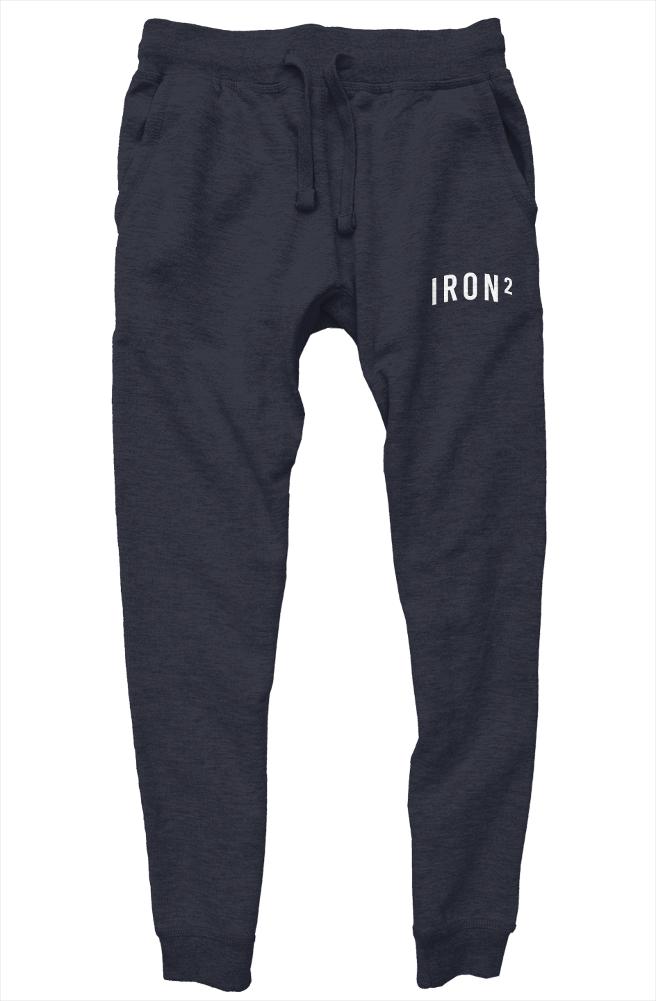 IRON² Sweatsuit Set — Navy | Heavyweight Hoodie + Joggers — IronSquared sweatsuit set, detail view