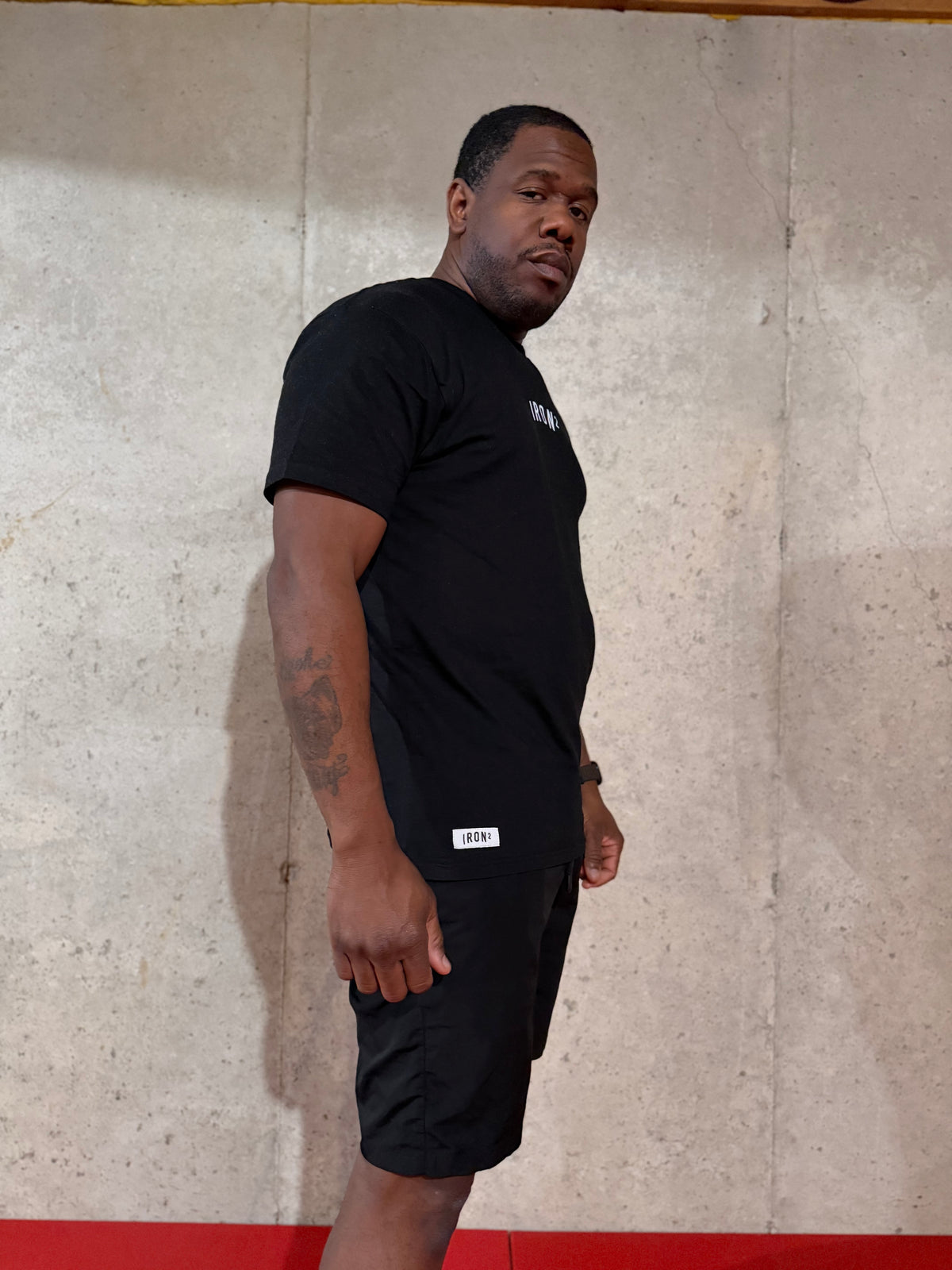 Mens Premium Tee — IronSquared men's t-shirt, lifestyle shot