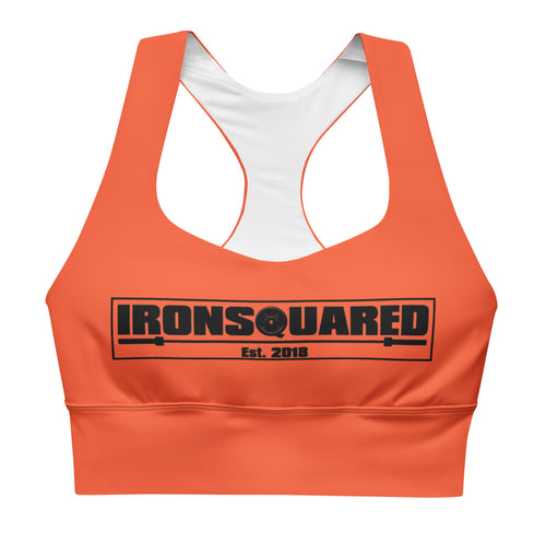 Orange Longline sports bra