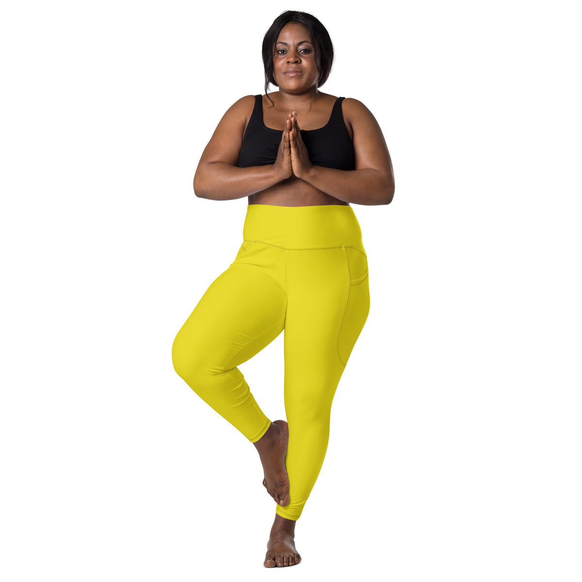 BOLD Yellow Leggings — IronSquared women's leggings, lifestyle shot