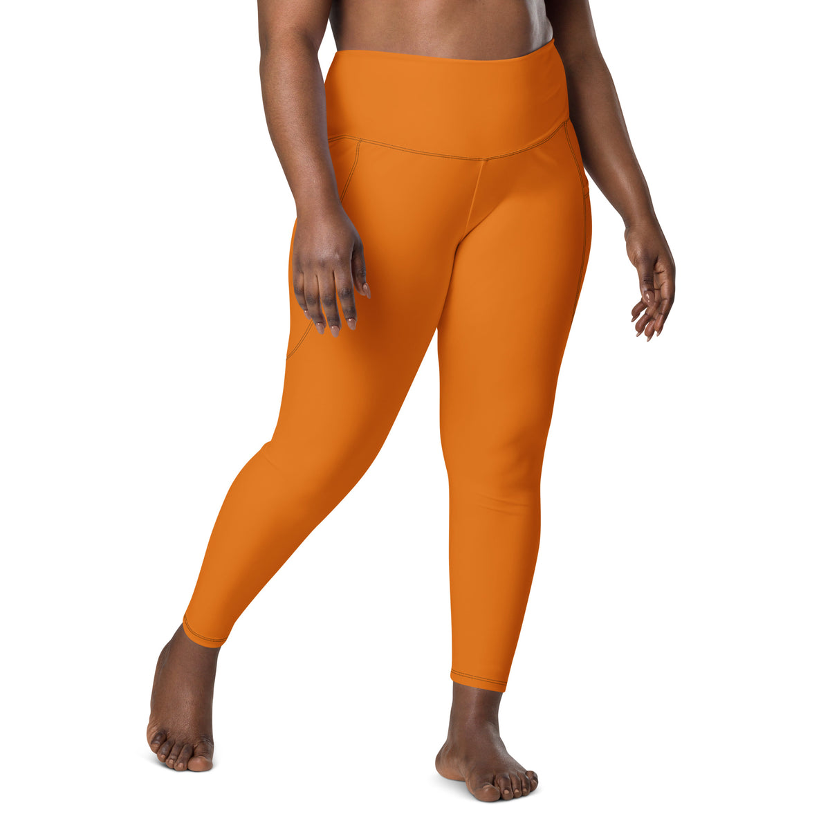 BOLD Orange Leggings — IronSquared women's leggings, back view