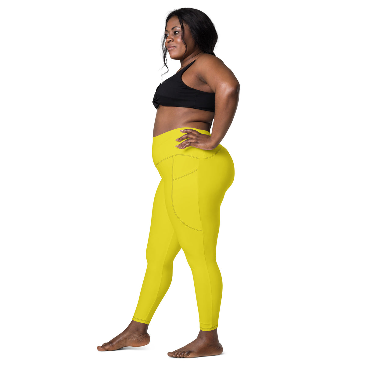 BOLD Yellow Leggings — IronSquared women's leggings, worn in the gym