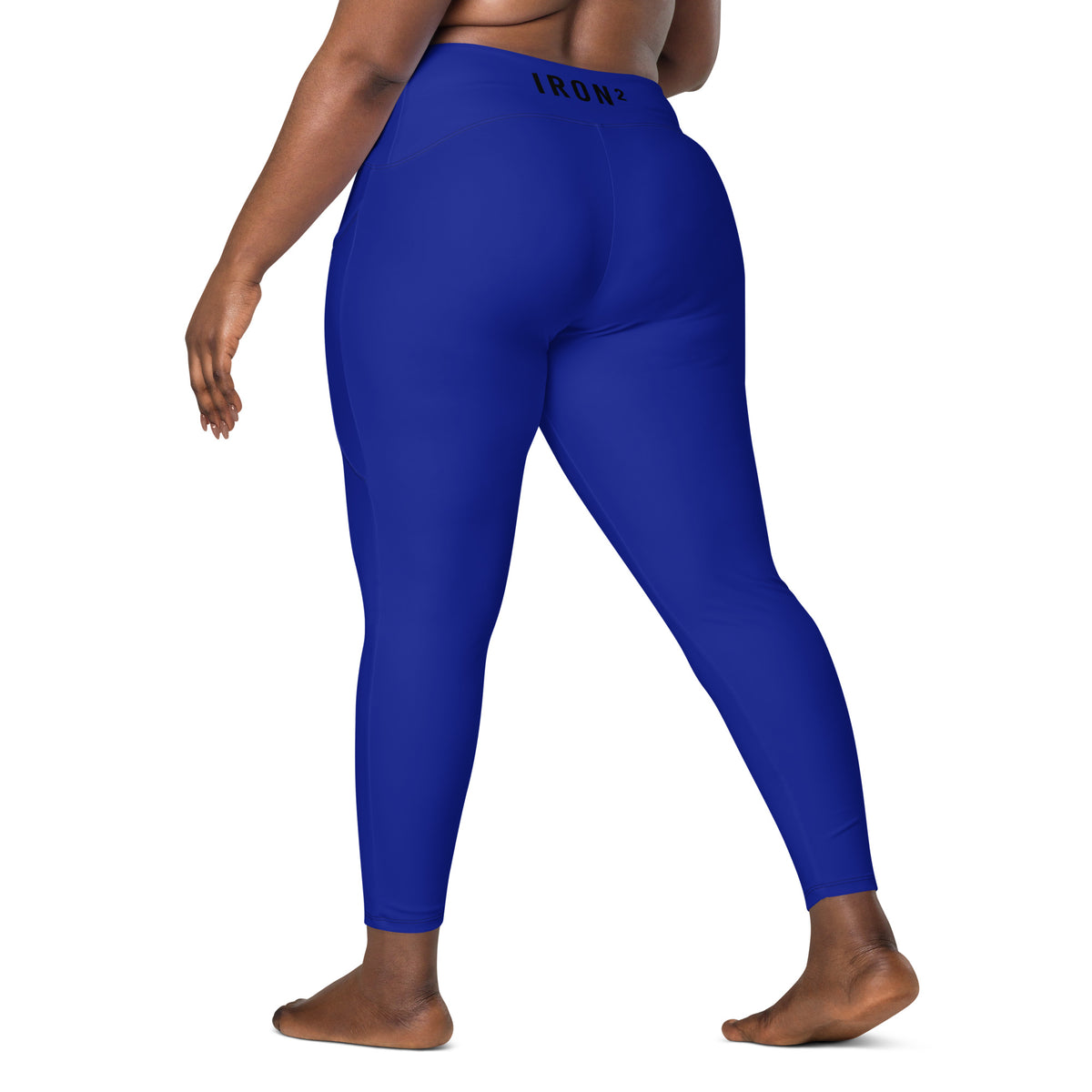BOLD Blue Leggings — IronSquared women's leggings, lifestyle shot