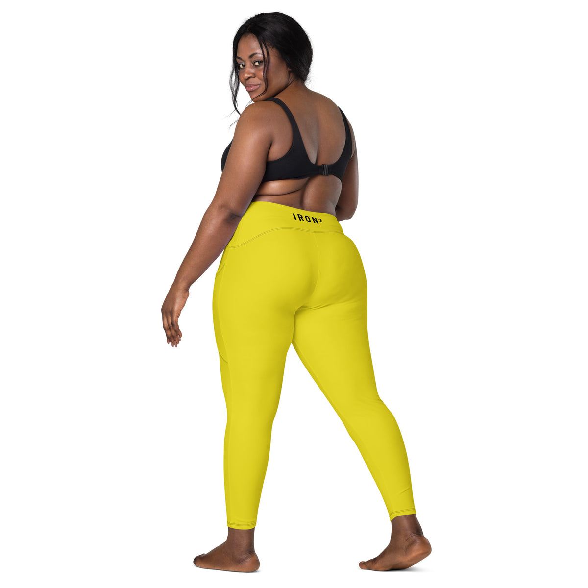 BOLD Yellow Leggings — IronSquared women's leggings, fabric detail