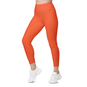 Orange Leggings with pockets