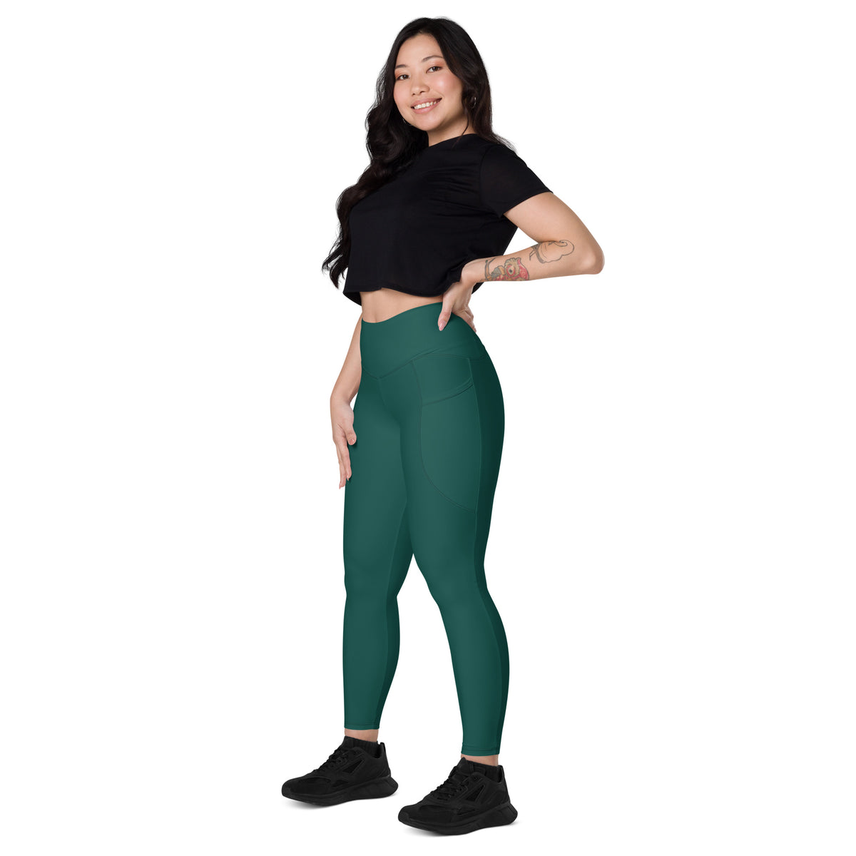 BOLD Green Leggings — IronSquared women's leggings, fabric detail