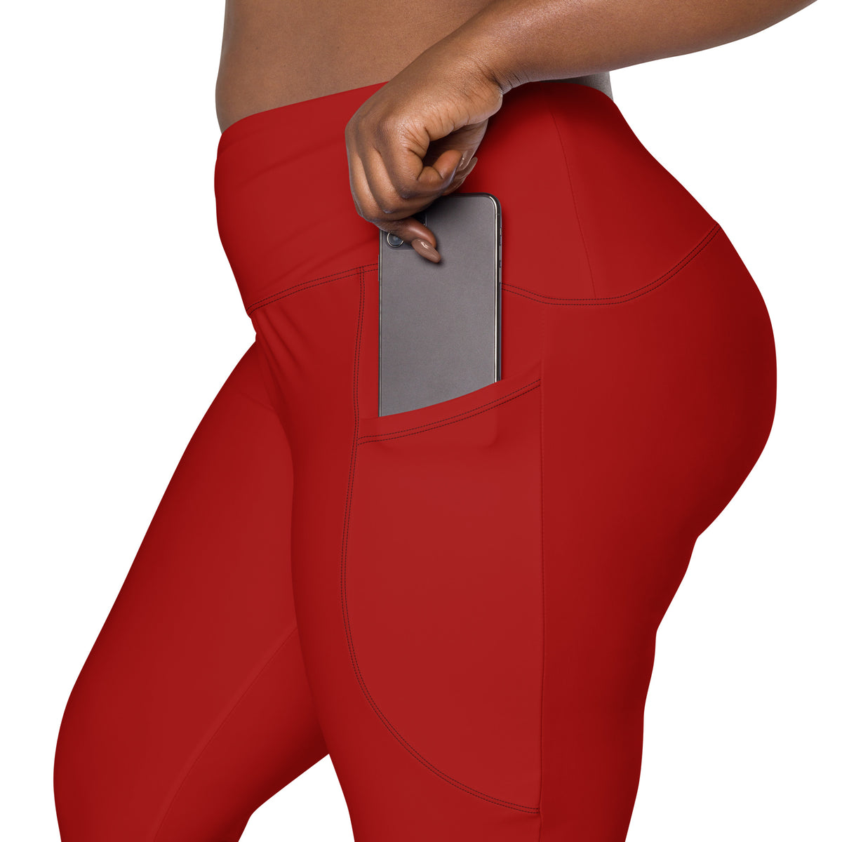 BOLD Red Leggings — IronSquared women's leggings, front view