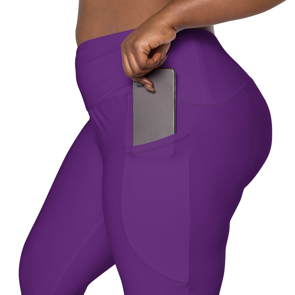 BOLD Purple Leggings — IronSquared women's leggings, detail view
