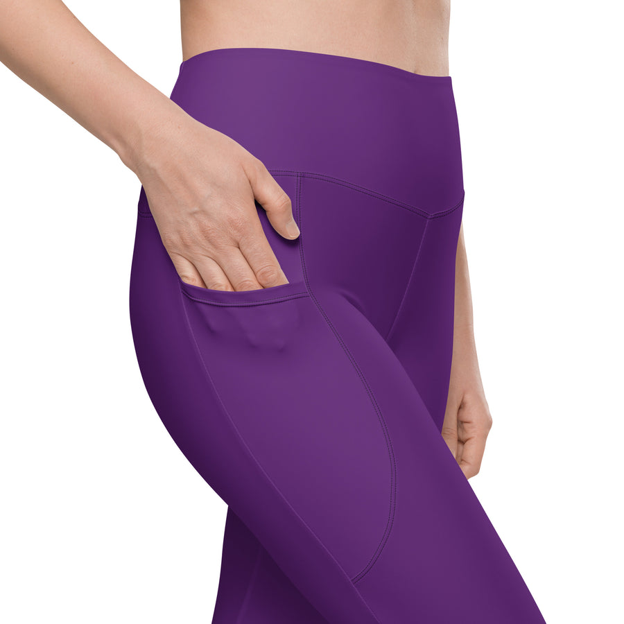 BOLD Purple Leggings — IronSquared women's leggings, front view