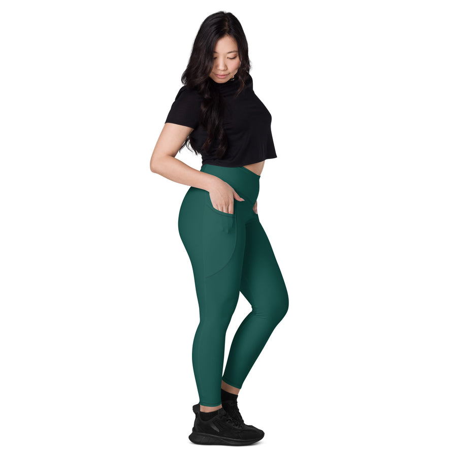 BOLD Green Leggings — IronSquared women's leggings, front view