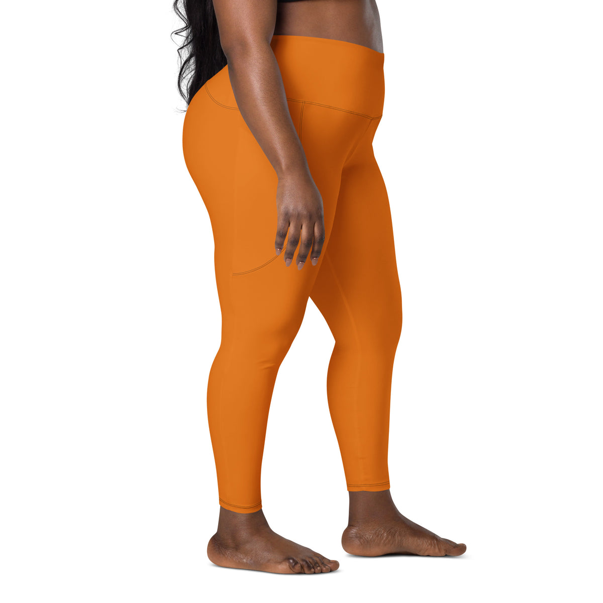 BOLD Orange Leggings — IronSquared women's leggings, detail view