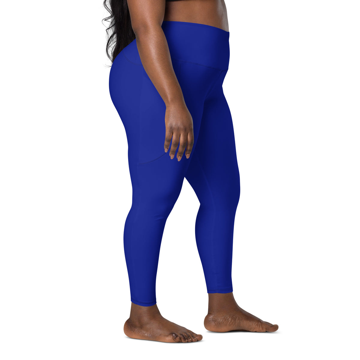 BOLD Blue Leggings — IronSquared women's leggings, detail view