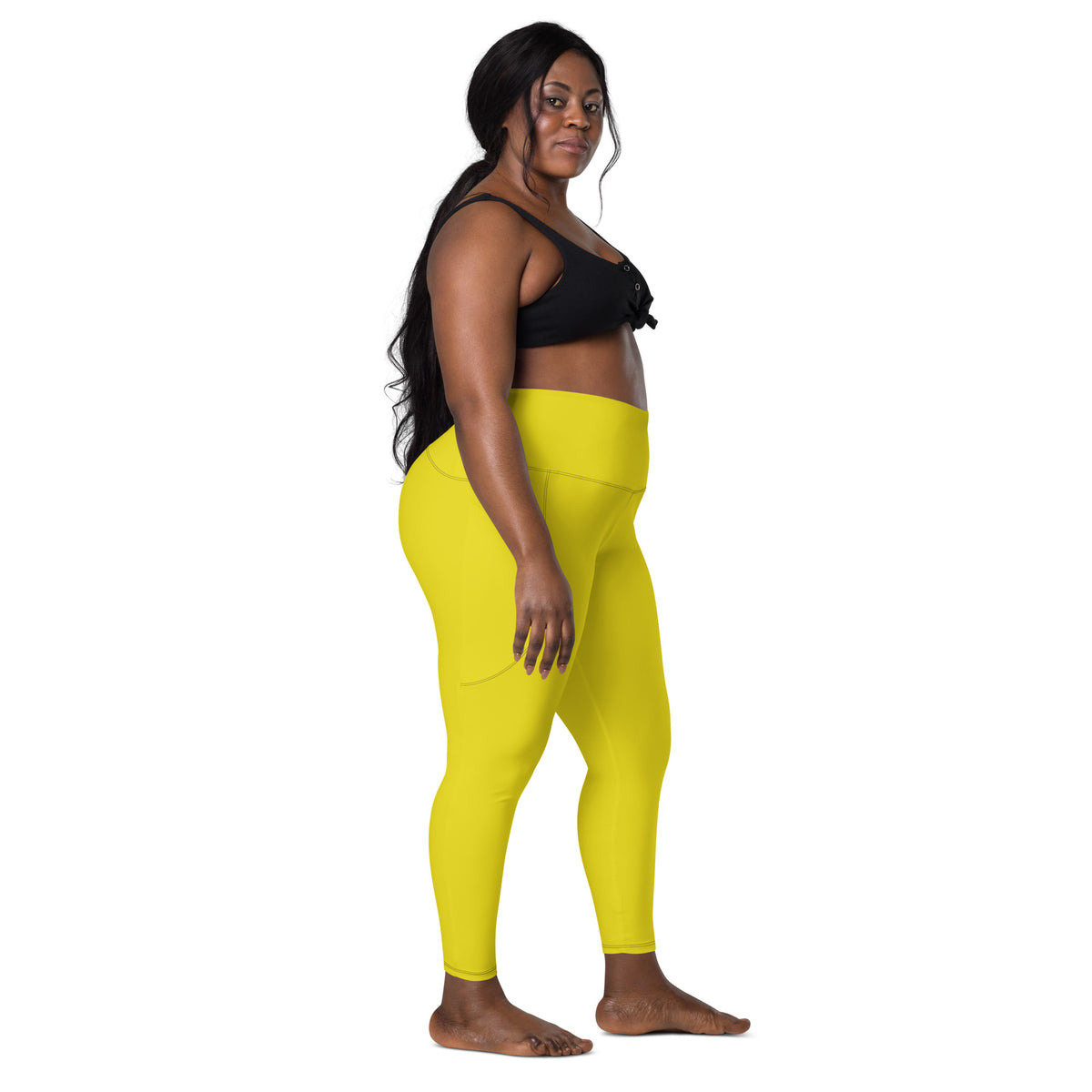 BOLD Yellow Leggings — IronSquared women's leggings, detail view