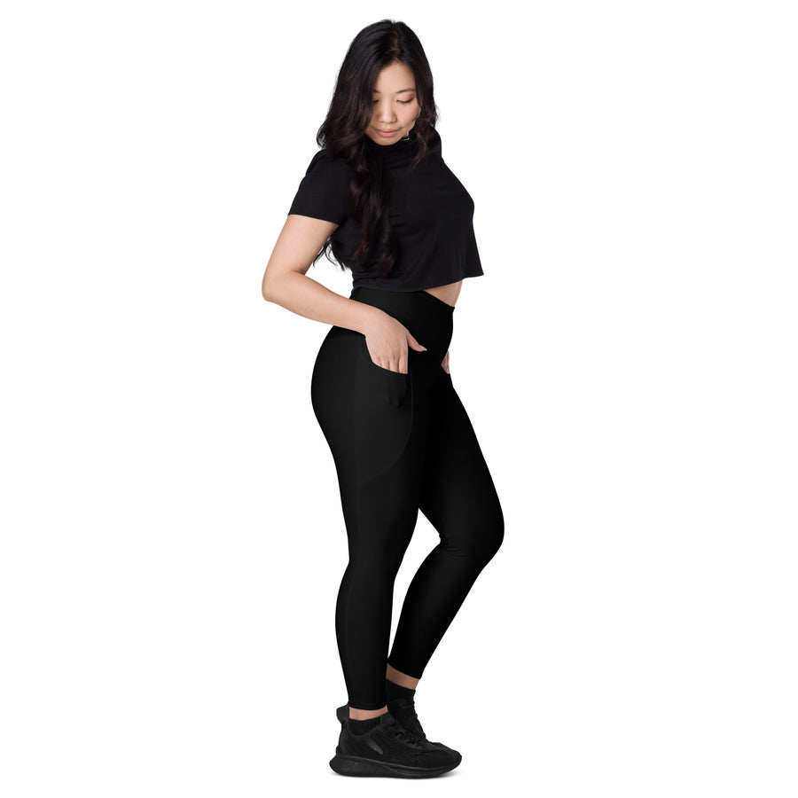 BOLD Black Leggings — IronSquared women's leggings, front view