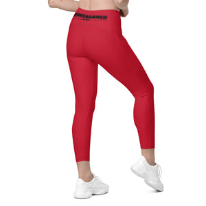 Red Leggings with pockets