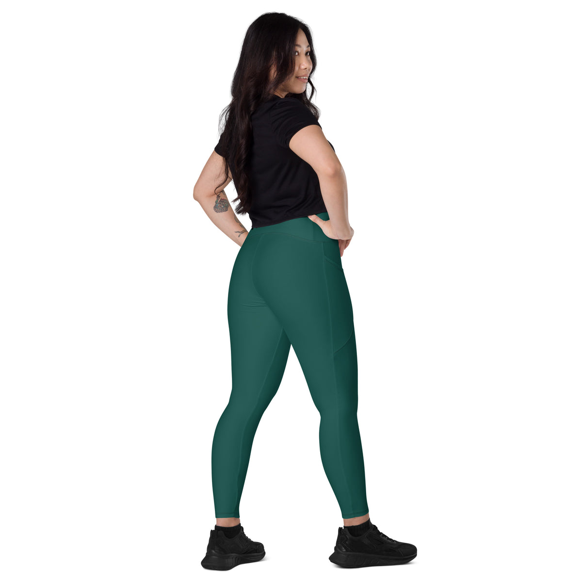BOLD Green Leggings — IronSquared women's leggings, detail view
