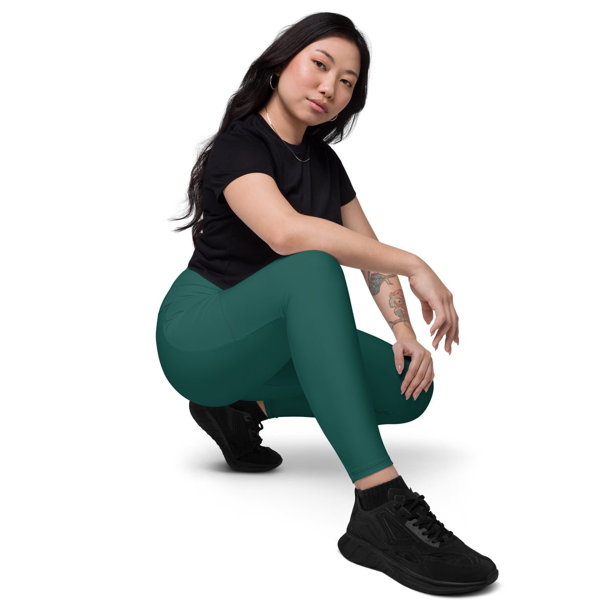 BOLD Green Leggings — IronSquared women's leggings, back view