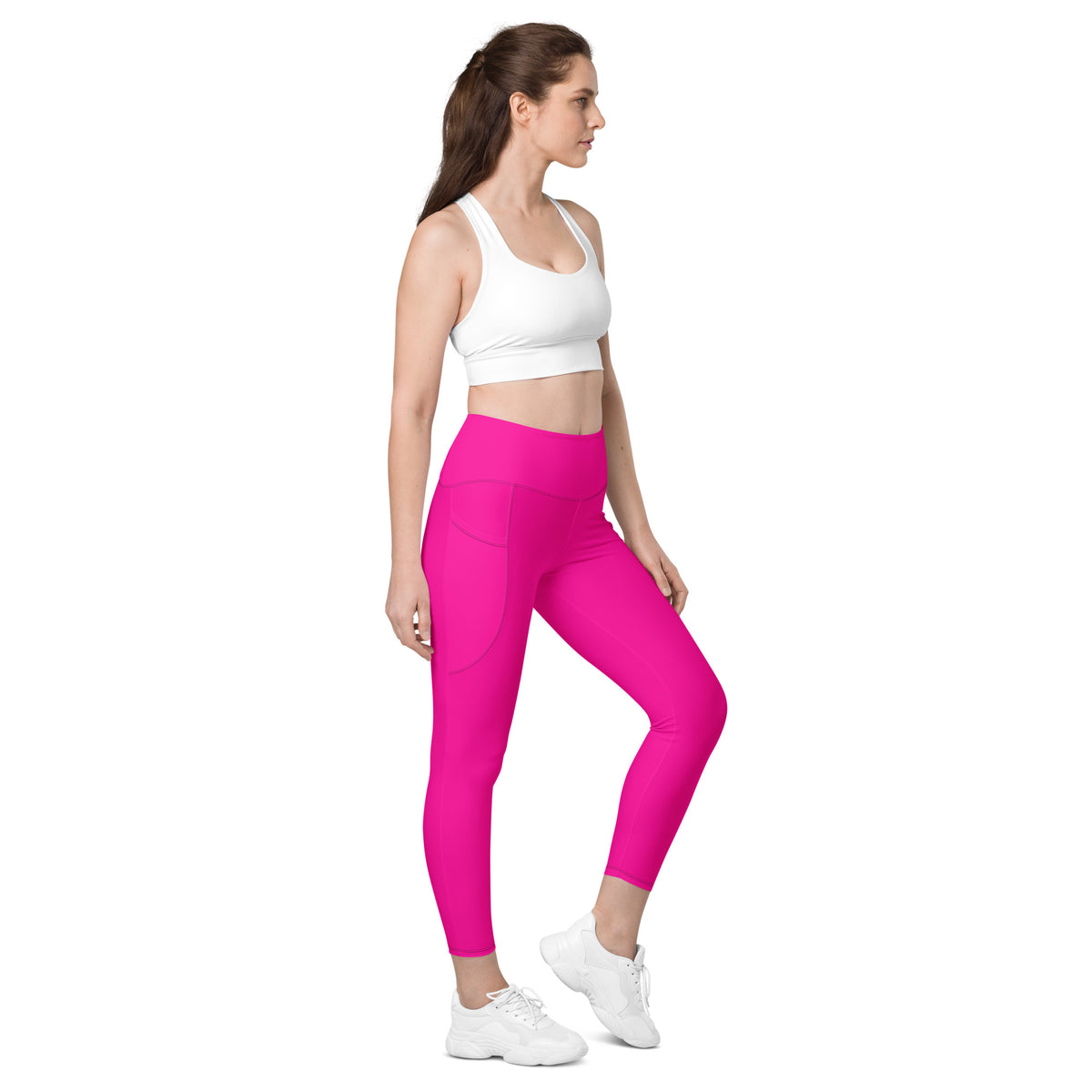 BOLD Pink Leggings — IronSquared women's leggings, detail view