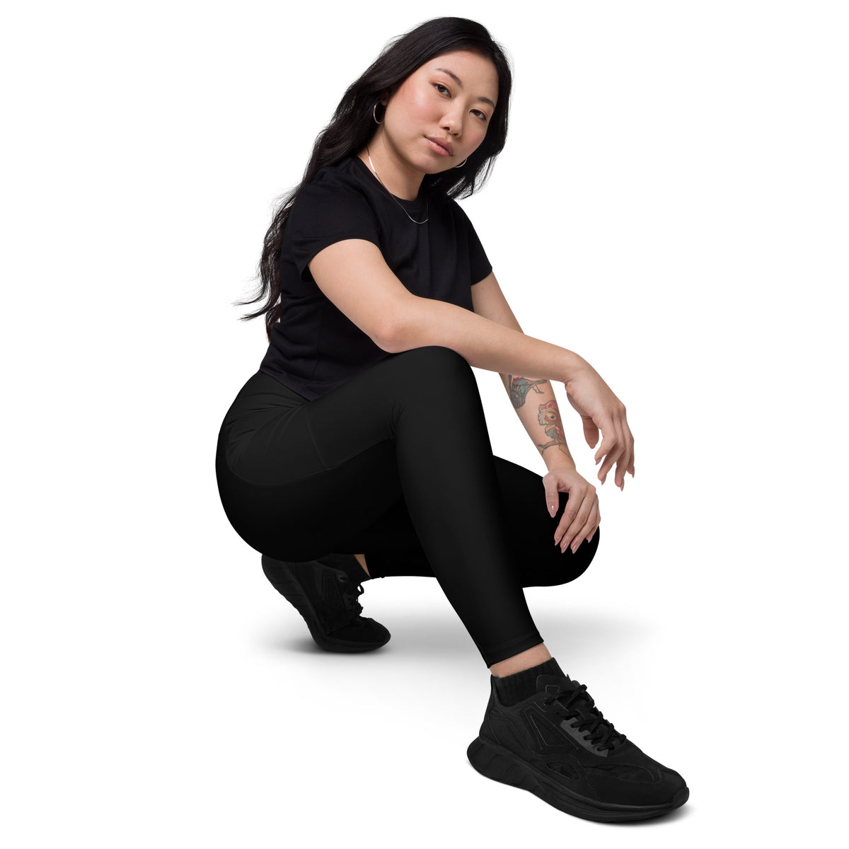 BOLD Black Leggings — IronSquared women's leggings, detail view
