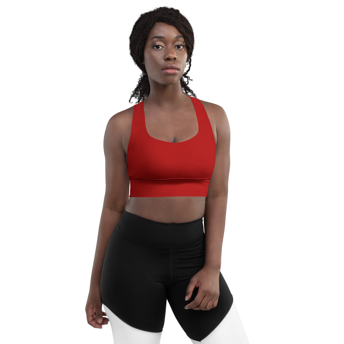 BOLD Red Sports Bra — IronSquared women's sports bra, detail view