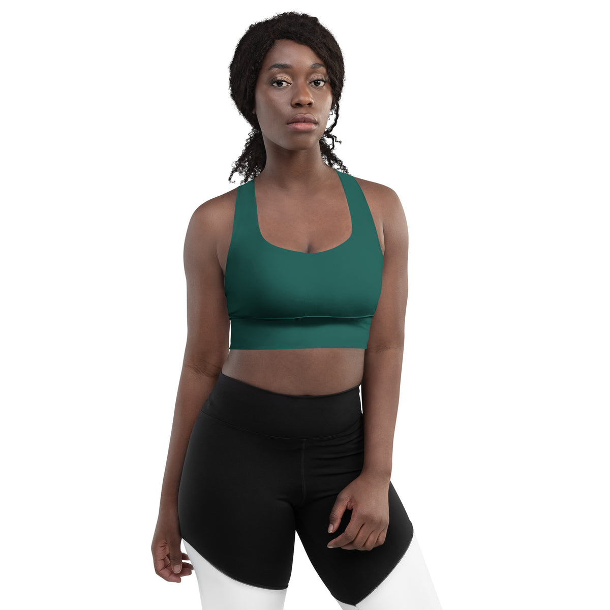 BOLD Green Sports Bra — IronSquared women's sports bra, detail view