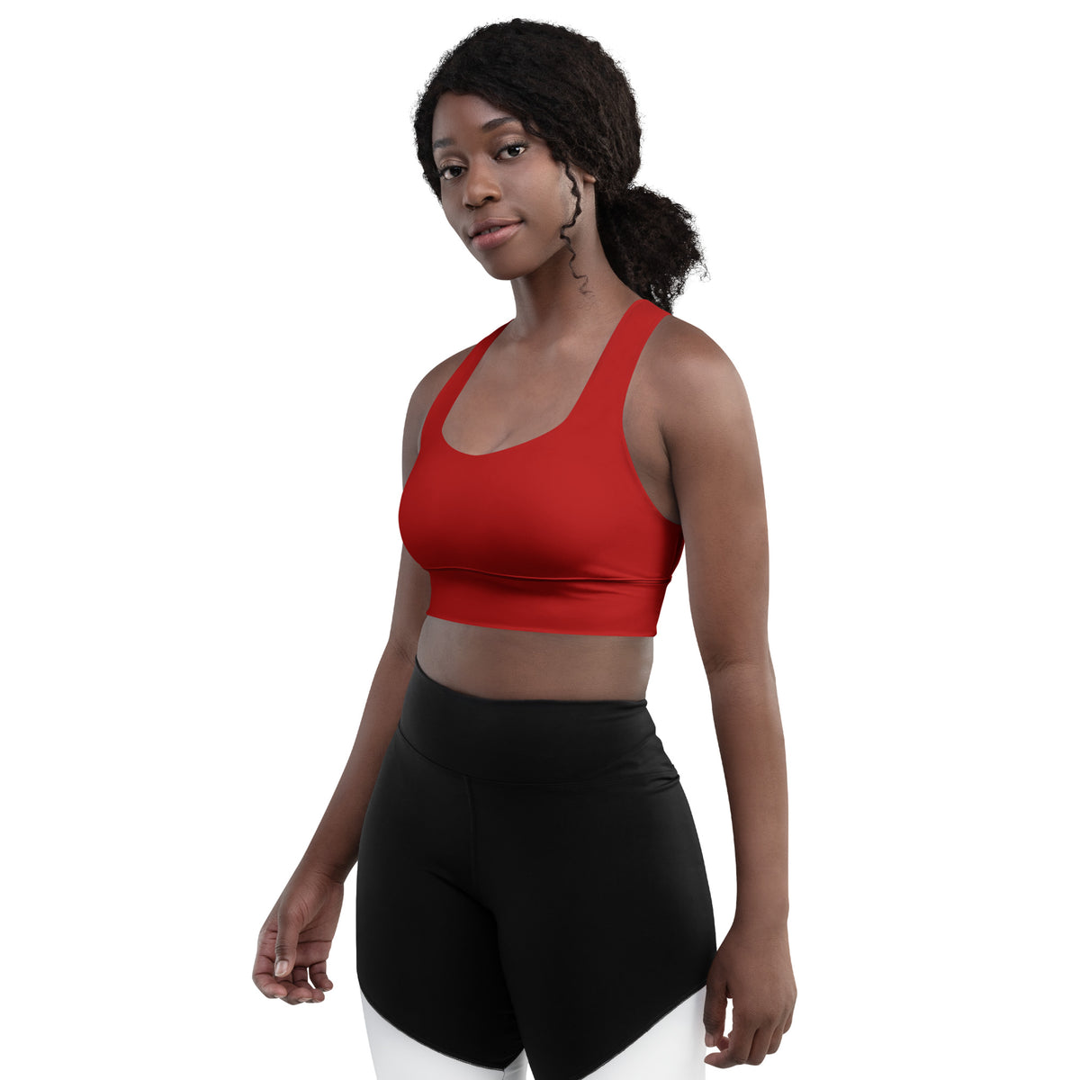 BOLD Red Sports Bra — IronSquared women's sports bra, back view