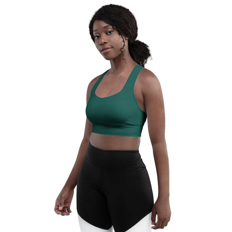 BOLD Green Sports Bra — IronSquared women's sports bra, front view