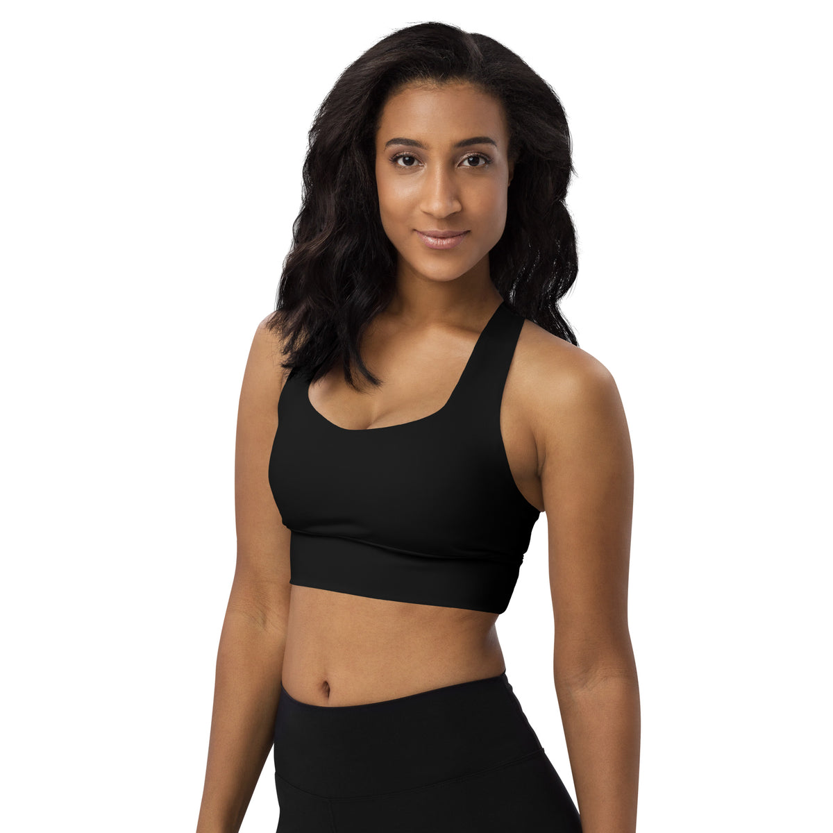 BOLD Black Sports Bra — IronSquared women's sports bra, back view