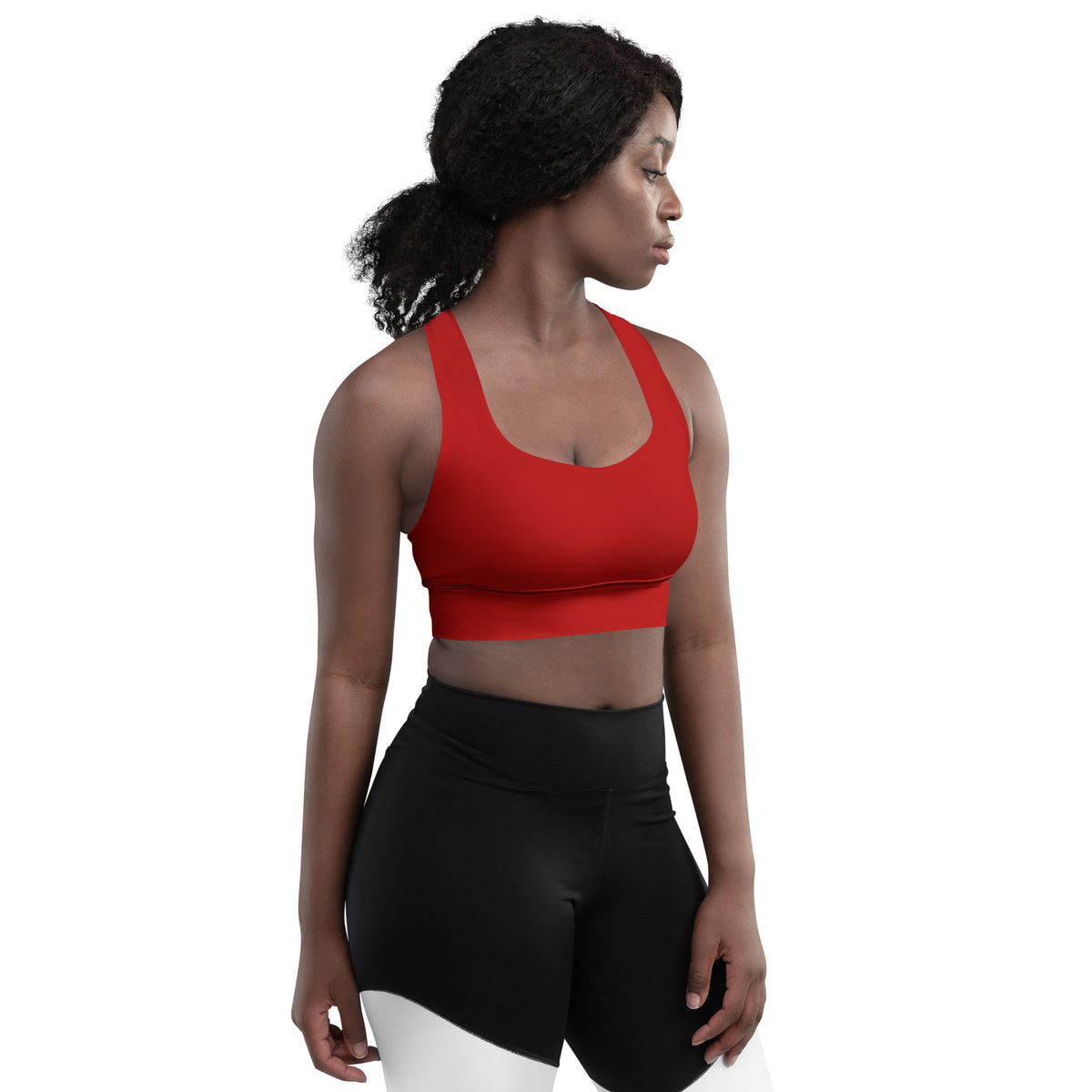 BOLD Red Sports Bra — IronSquared women's sports bra, front view