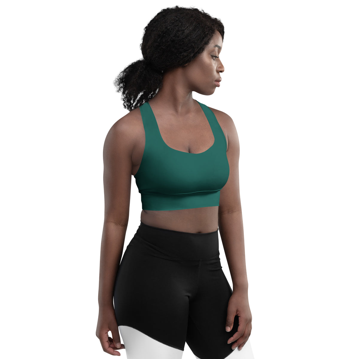 BOLD Green Sports Bra — IronSquared women's sports bra, back view