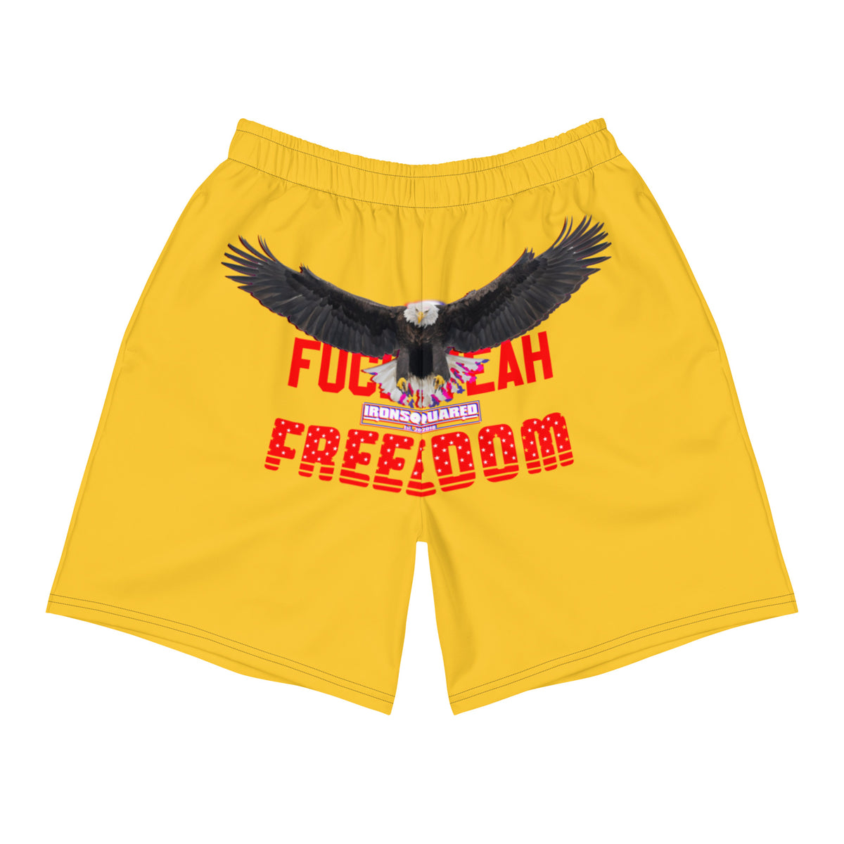 FY Freedom Yellow Shorts — IronSquared shorts, front view