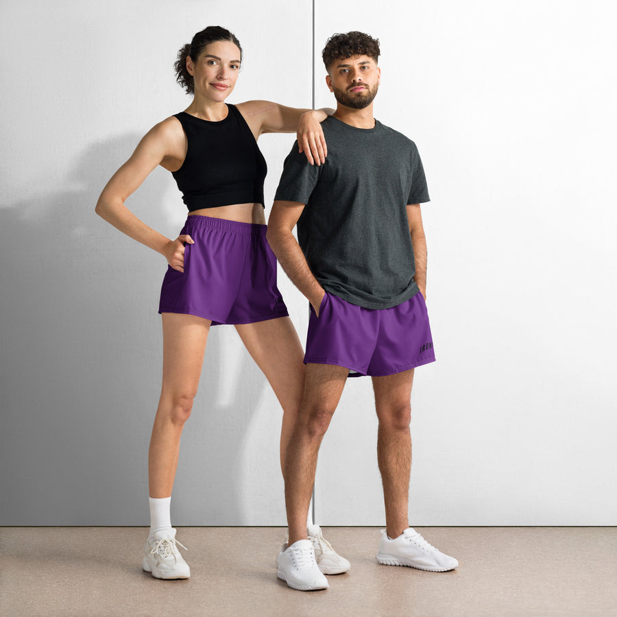 BOLD Purple Shorts — IronSquared shorts, front view
