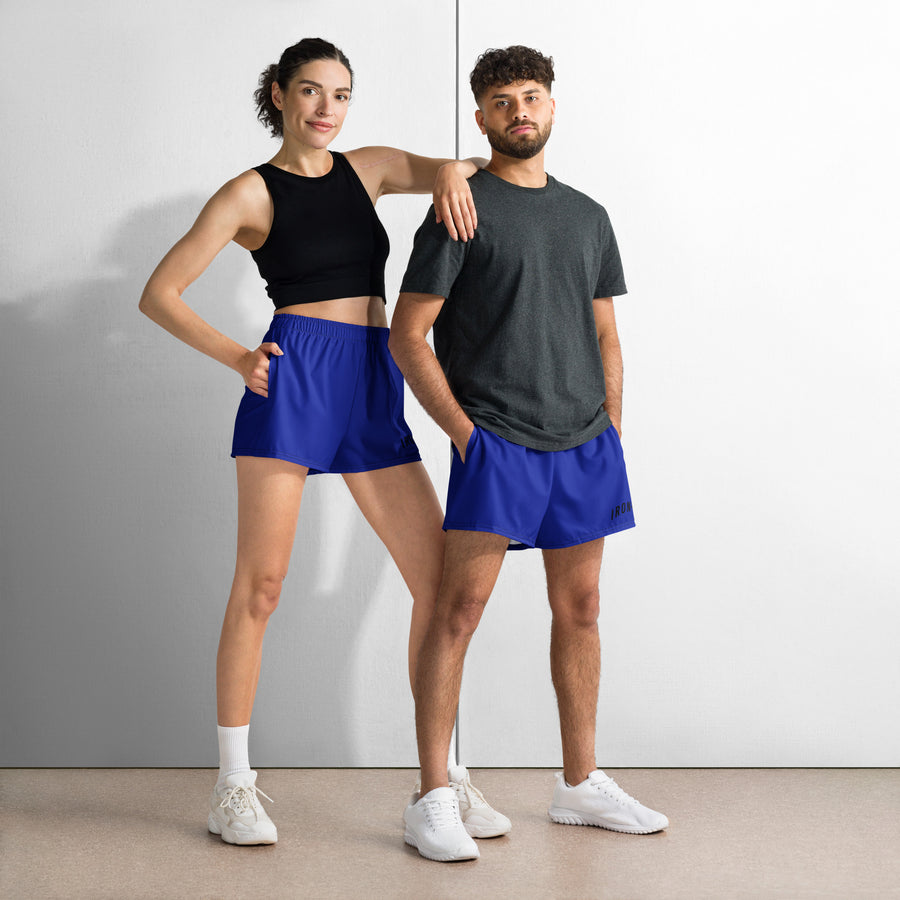 BOLD Blue Athletic Shorts — IronSquared shorts, front view