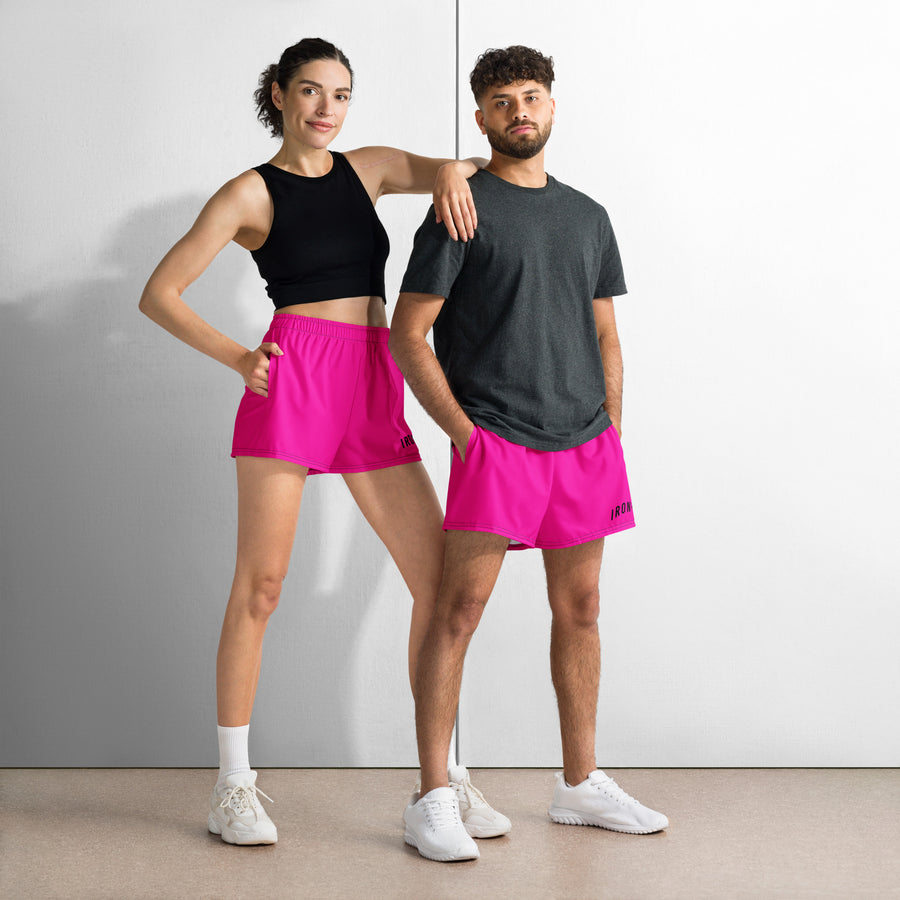 BOLD Pink Athletic Shorts — IronSquared shorts, front view