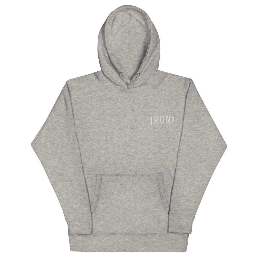 IRON² Sweatsuit Set — Grey | Heavyweight Hoodie + Joggers — IronSquared sweatsuit set, front view