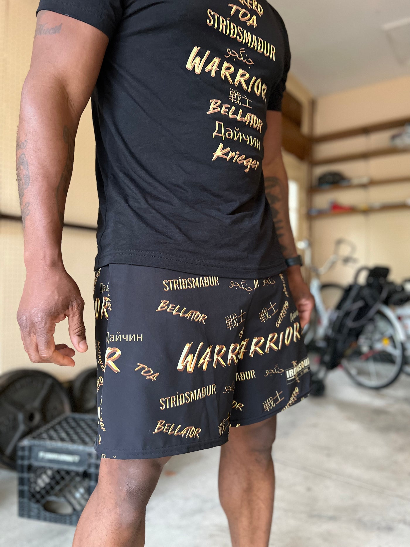 Warrior Gold T-shirt — IronSquared t-shirt, back view