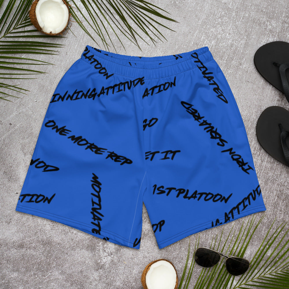 Motivation Blue WOD shorts — IronSquared shorts, side view