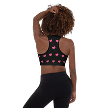 Load image into Gallery viewer, Hearts Black Sports Bra