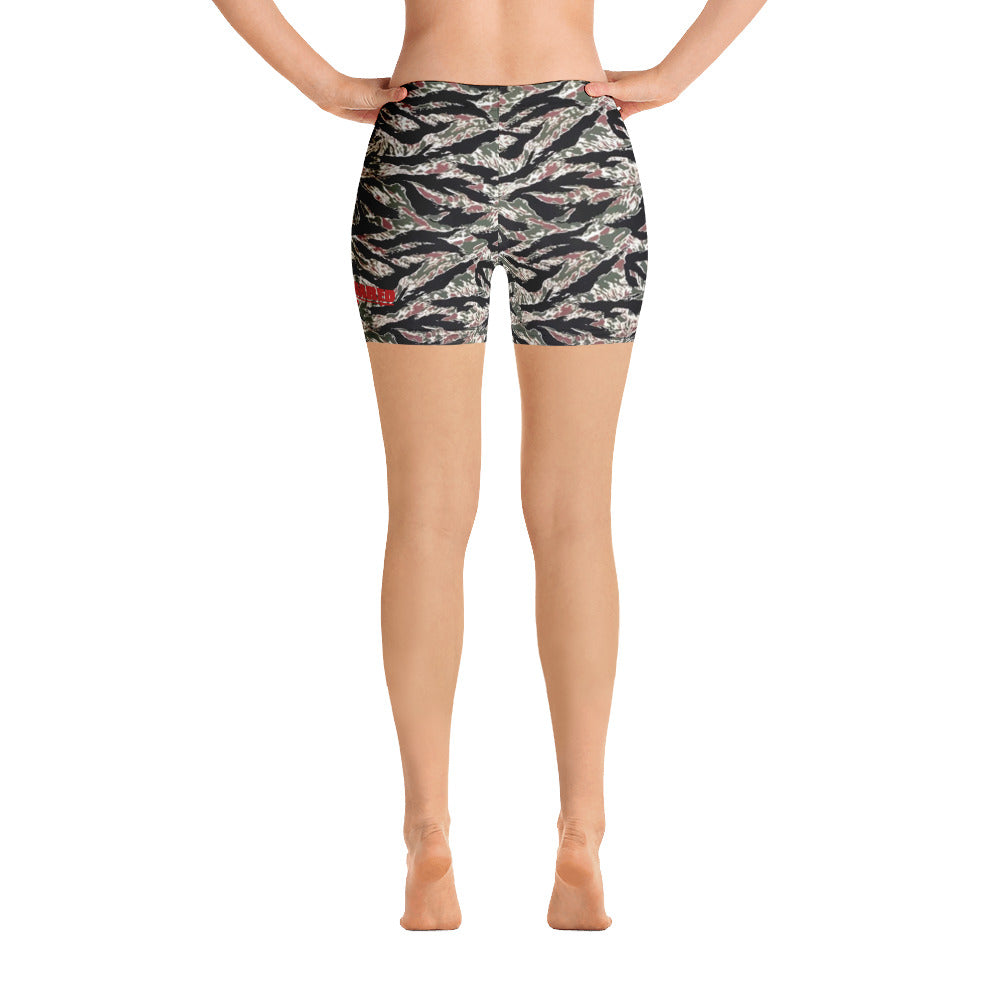 Tiger Striped biker Shorts — IronSquared women's shorts, detail view