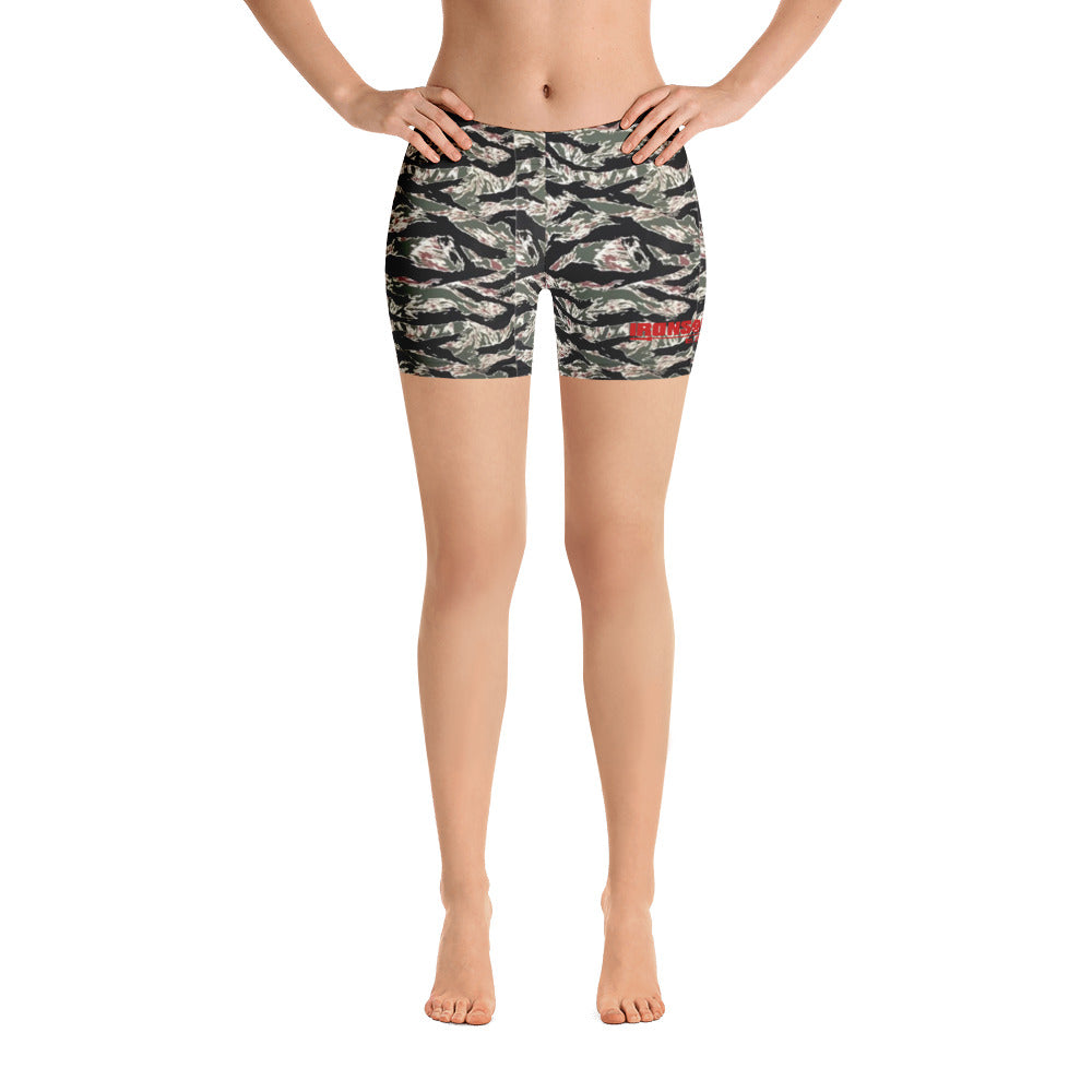 Tiger Striped biker Shorts — IronSquared women's shorts, front view