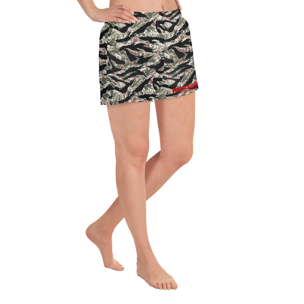 Tiger Striped WOD Short Shorts — IronSquared shorts, detail view