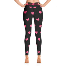 Load image into Gallery viewer, Hearts Black Yoga Leggings