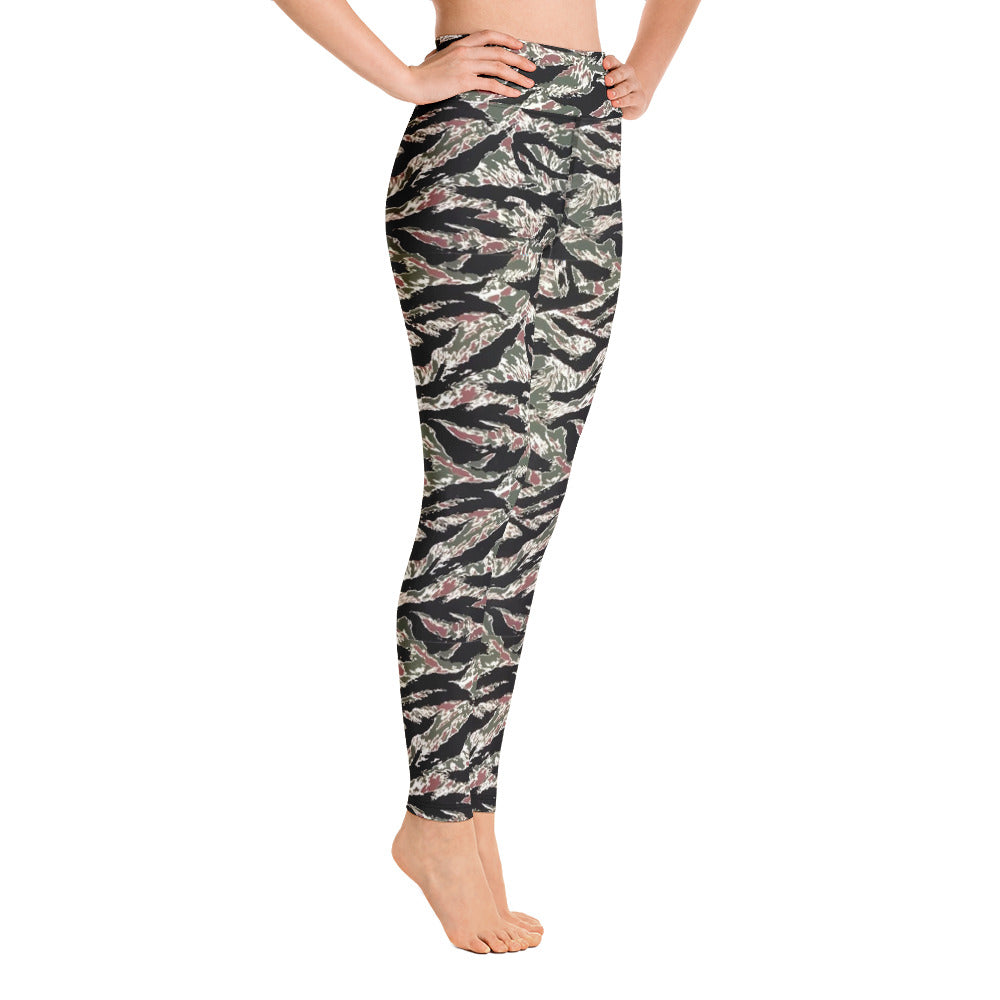 Tiger Striped WOD Yoga Leggings — IronSquared women's leggings, back view