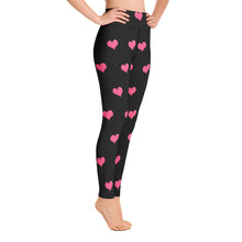 Load image into Gallery viewer, Hearts Black Yoga Leggings